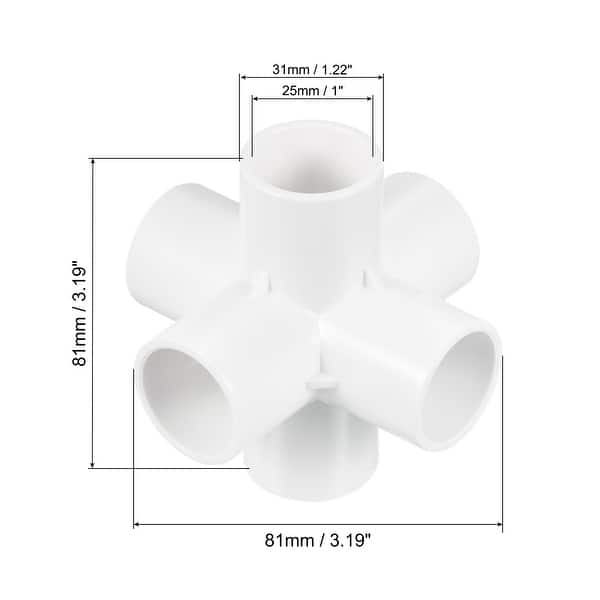 1" PVC Pipe Fittings 6 Way Elbow Water Joint Connectors Adapters